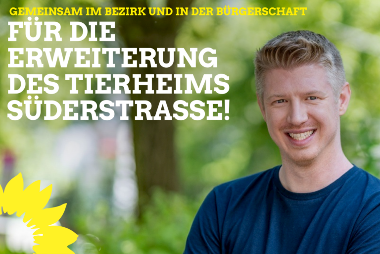 Für eine zeitnahe Erweiterung des Tierheims an der Süderstraße