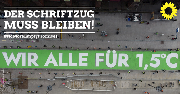 Danke, Fridays for Future: JA zum 1,5°C Schriftzug in der Mönckebergstrasse!